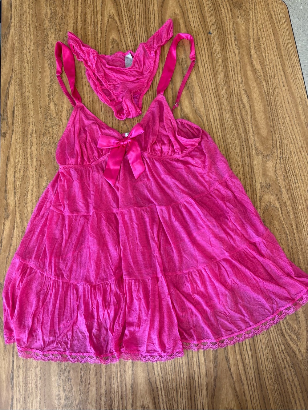 Victoria's Secret Bright Pink Sheer Lingerie Set